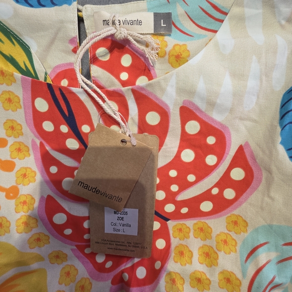 Maude Vivante SET NWT Large Floral SET PTP 21 Length 17 - Skirt 34 Inch Waist - Picture 6 of 7